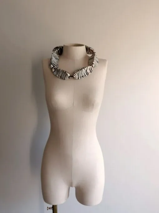 Vegan Ivory & Black Necklace (Adjustable Length) - Image 2