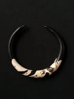 Black & Vegan Ivory Collar Necklace - Size Small