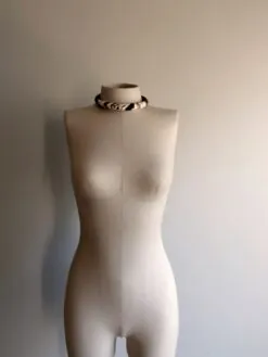 Alternative view of Black & Vegan Ivory Collar Necklace - Size Small