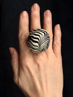 Alternative view of Black & Vegan Ivory Ring - Size 6