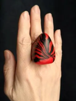 Red & Black Ring - Size 6.5
