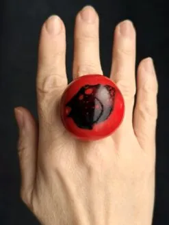 Red & Black Ring - Size 7
