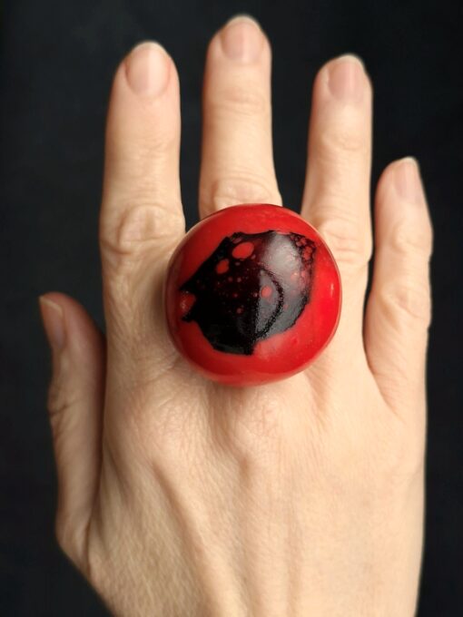 Red & Black Ring - Size 7