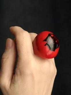 Alternative view of Red & Black Ring - Size 7