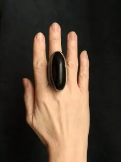 Alternative view of Black & Vegan Ivory Ring - Size 7.5