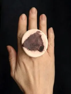 Alternative view of Vegan Ivory & Brown Ring - Size 7