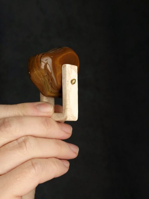 Tiger's Eye & Vegan Ivory Spin Ring - Size 7 - Image 8