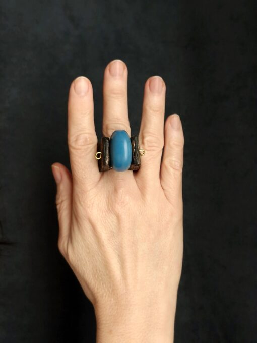 Blue & Black Spin Ring - Size 8 - Image 4
