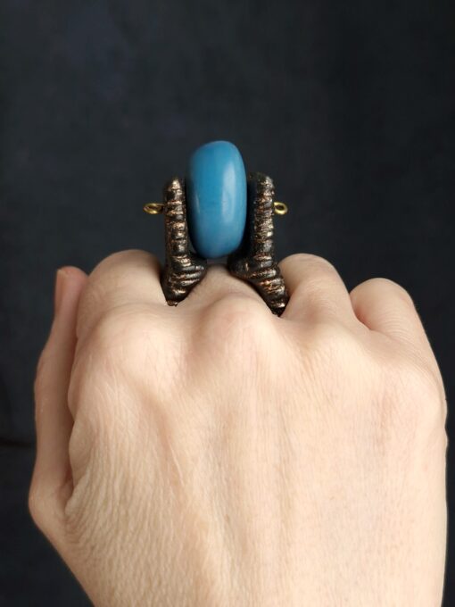 Blue & Black Spin Ring - Size 8 - Image 6
