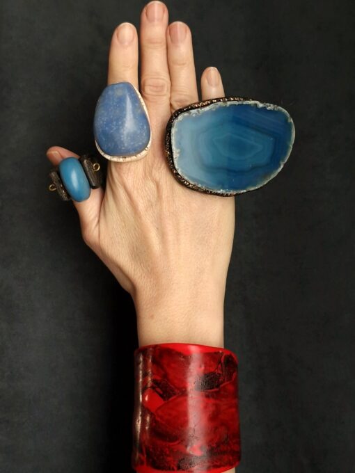 Blue & Black Spin Ring - Size 8 - Image 7