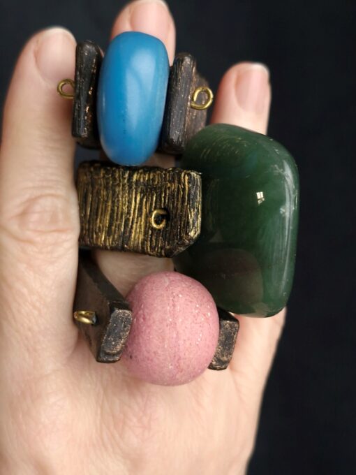 Blue & Black Spin Ring - Size 8 - Image 8