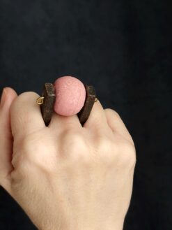 Pink & Black Spin Ring - Size 9.5