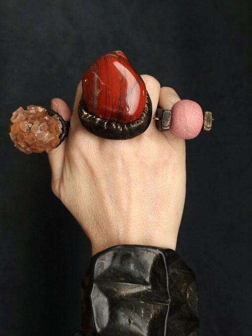Pink & Black Spin Ring - Size 9.5 - Image 5