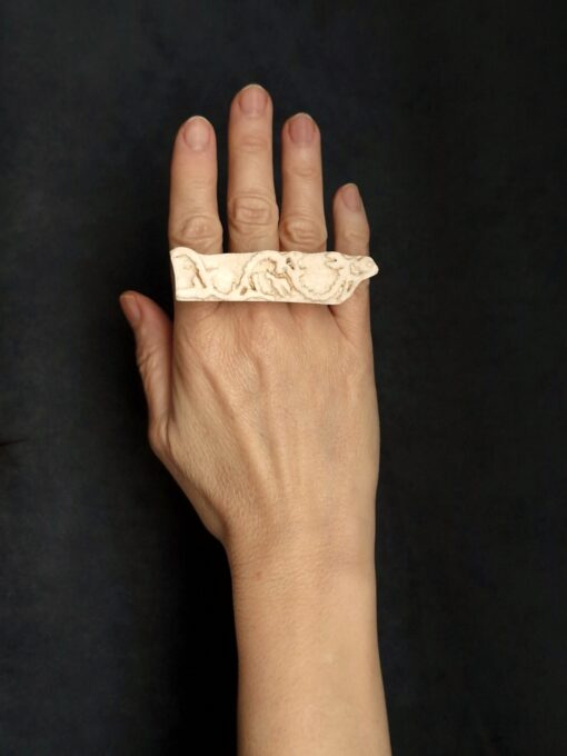 Vegan Ivory Sculptured Ring - Size 8 - Image 3