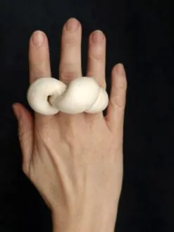 Vegan Ivory Sculptured Ring - Size 8.5