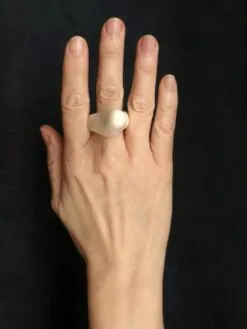 Alternative view of Vegan Ivory Sculptured Ring - Size 8.5
