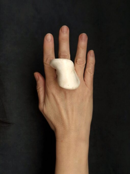 Vegan Ivory Sculptured Ring - Size 8 - Image 2