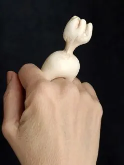 Vegan Ivory Sculptured Ring - Size 9