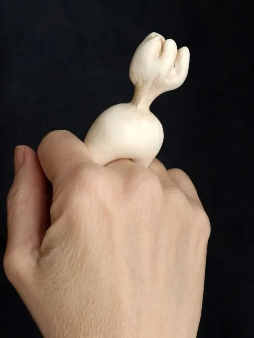 Vegan Ivory Sculptured Ring - Size 9