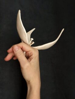 Alternative view of Vegan Ivory Sculptured Flower Ring - Size 8.5