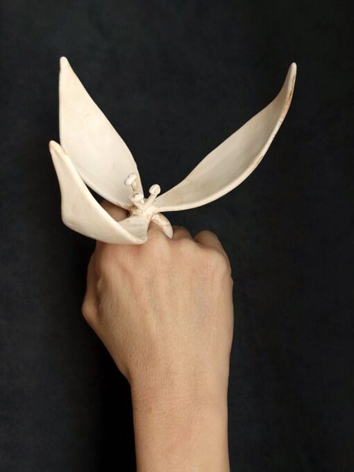 Vegan Ivory Sculptured Flower Ring - Size 8.5 - Image 5