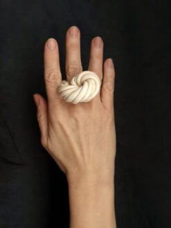 Alternative view of Vegan Ivory Sculptured Ring - Size 9.5