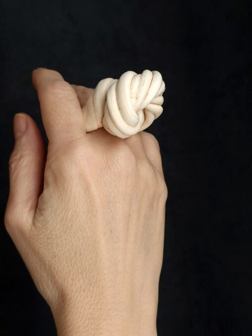 Vegan Ivory Sculptured Ring - Size 9.5 - Image 3