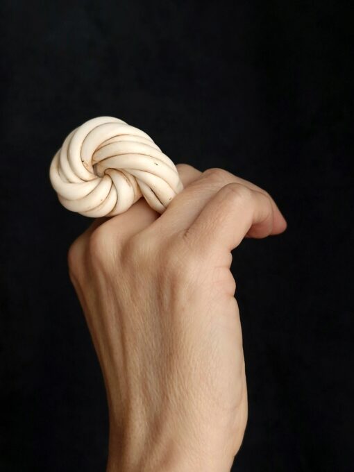 Vegan Ivory Sculptured Ring - Size 9.5 - Image 5