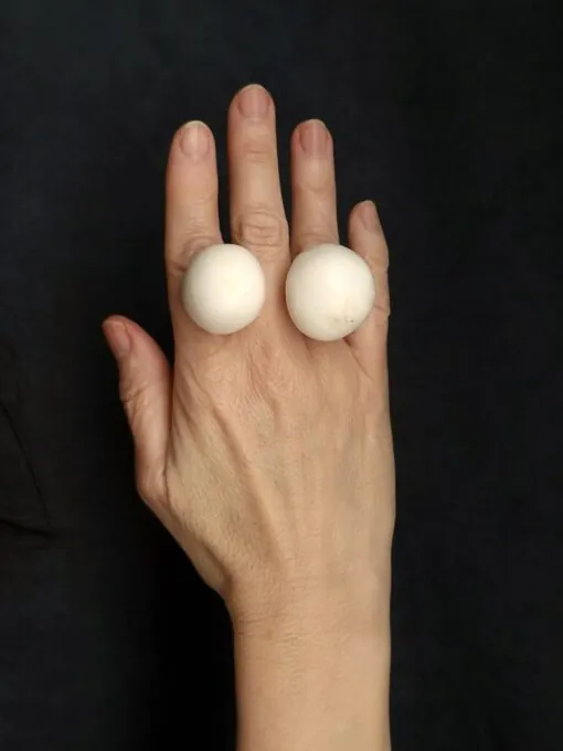 Vegan Ivory Sculptured Ring - Size 8.5