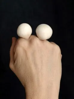 Alternative view of Vegan Ivory Sculptured Ring - Size 8.5