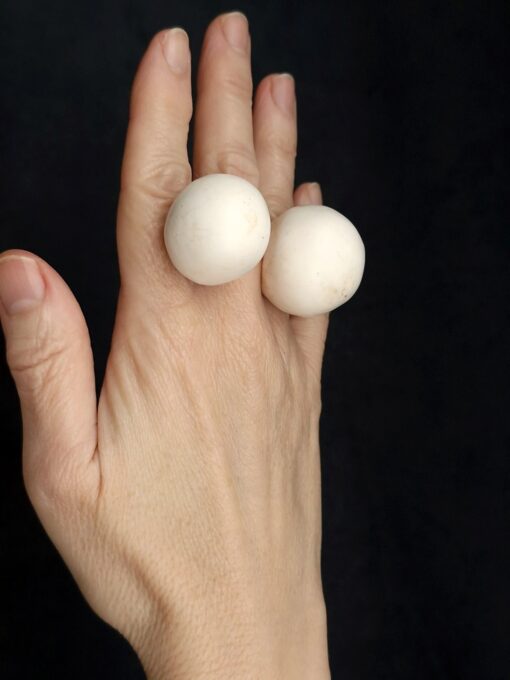 Vegan Ivory Sculptured Ring - Size 8.5 - Image 3