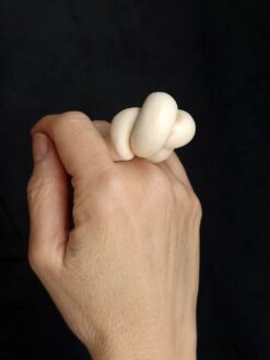 Alternative view of Vegan Ivory Sculptured Ring - Size 8.5