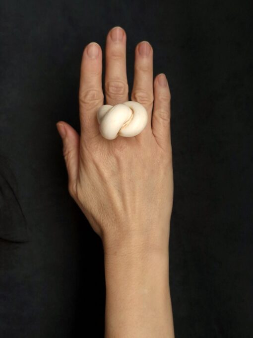 Vegan Ivory Sculptured Ring - Size 8.5 - Image 3