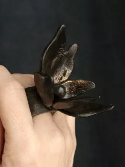 Alternative view of Black with Gold Sheen Sculptured Ring - Size 8
