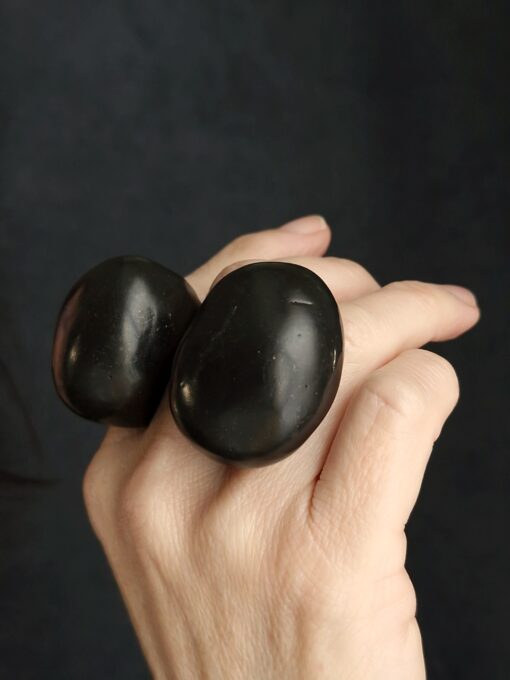 Black with Gold Sheen Sculptured Ring - Size 8.5 - Image 3