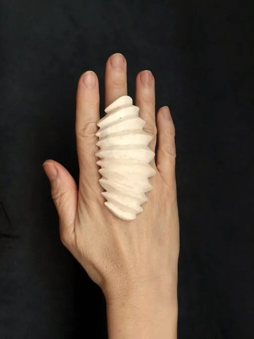 Vegan Ivory Sculptured Ring - Size 8.5 - Image 2