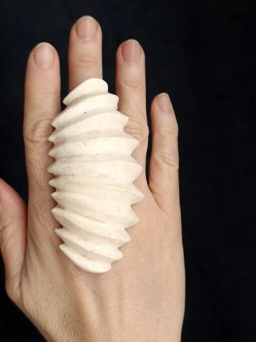 Vegan Ivory Sculptured Ring - Size 8.5 - Image 3