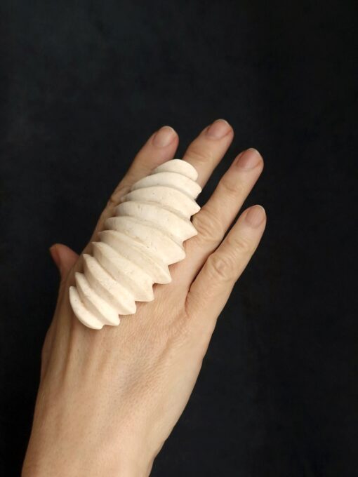 Vegan Ivory Sculptured Ring - Size 8.5 - Image 4