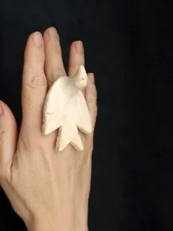 Alternative view of Vegan Ivory Sculptured Ring - Size 8