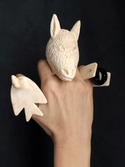 Vegan Ivory Sculptured Ring - Size 8 - Image 5