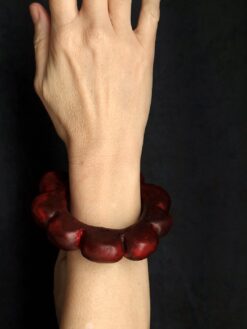 Alternative view of Red & Black Bangle - Size XS - S