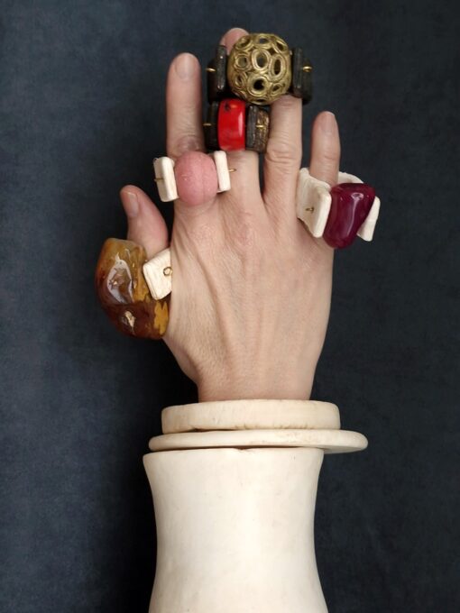 Vegan Ivory Bangle Set (Set of 4) - Size L - Image 4