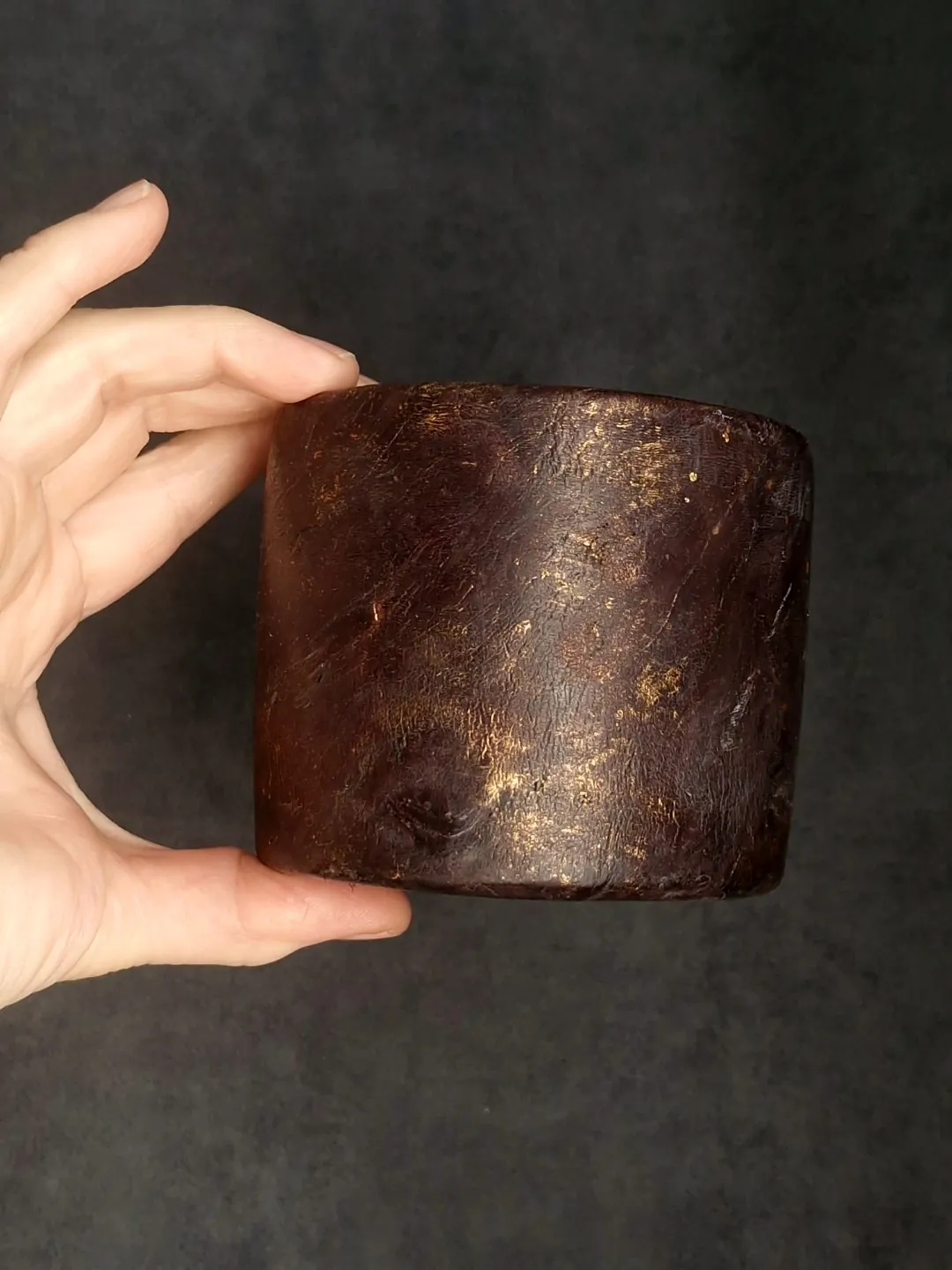 Brown with Gold Sheen Bangle - Size L - Image 2