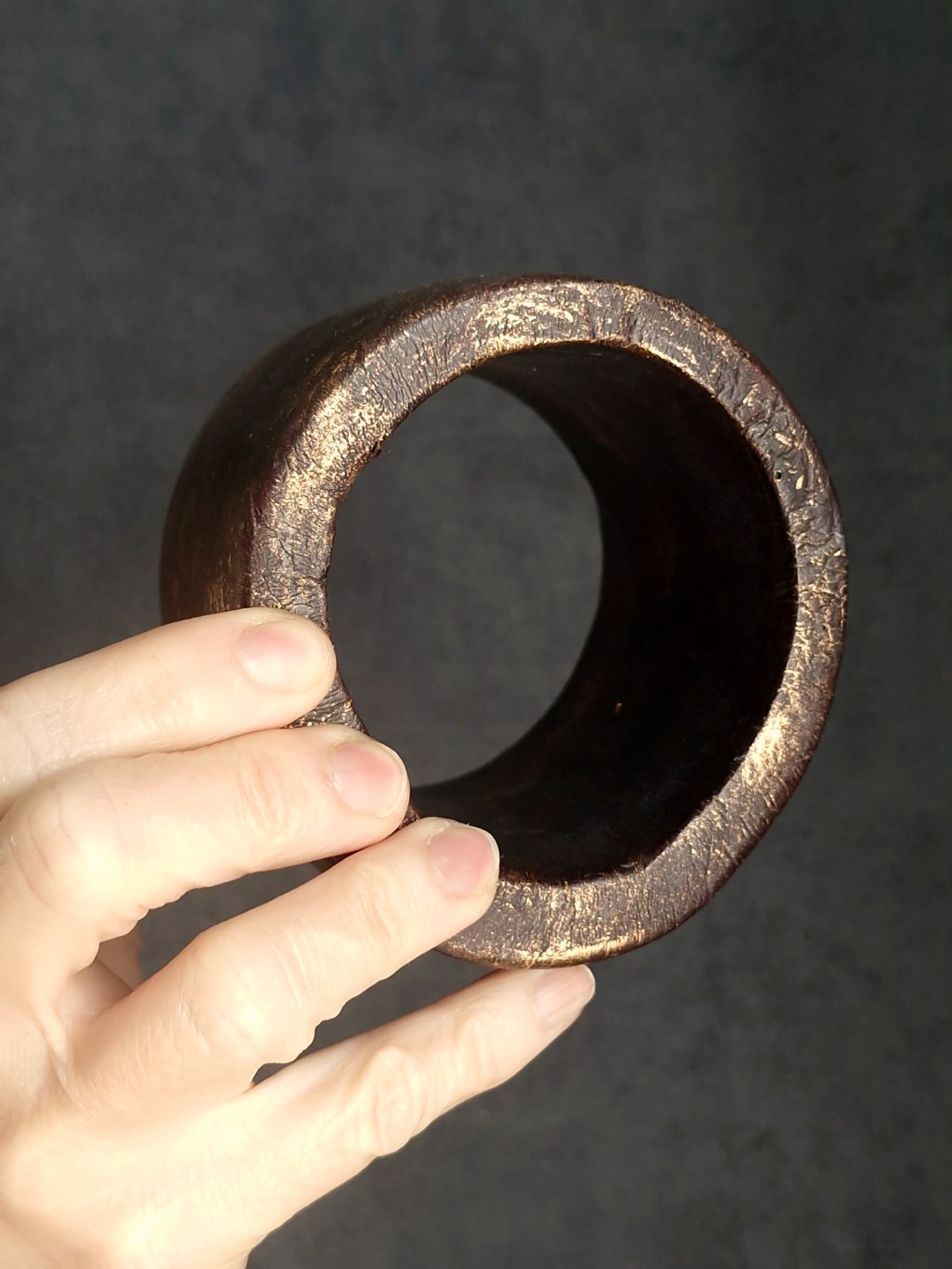 Brown with Gold Sheen Bangle - Size L - Image 5