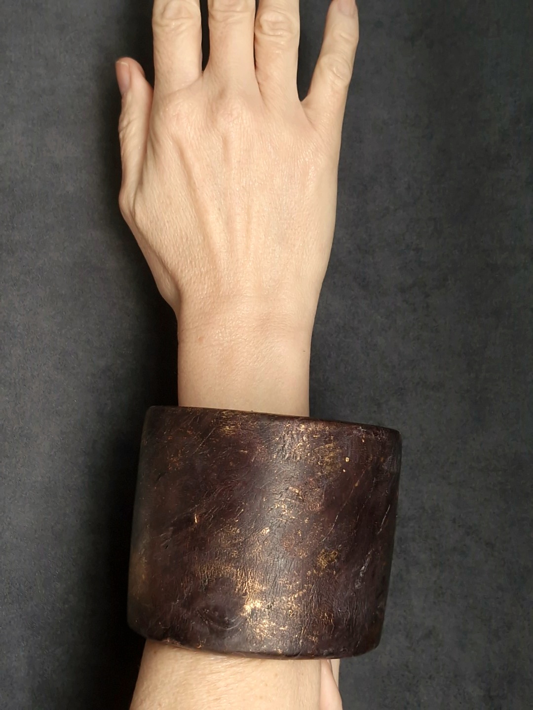 Brown with Gold Sheen Bangle - Size L - Image 4