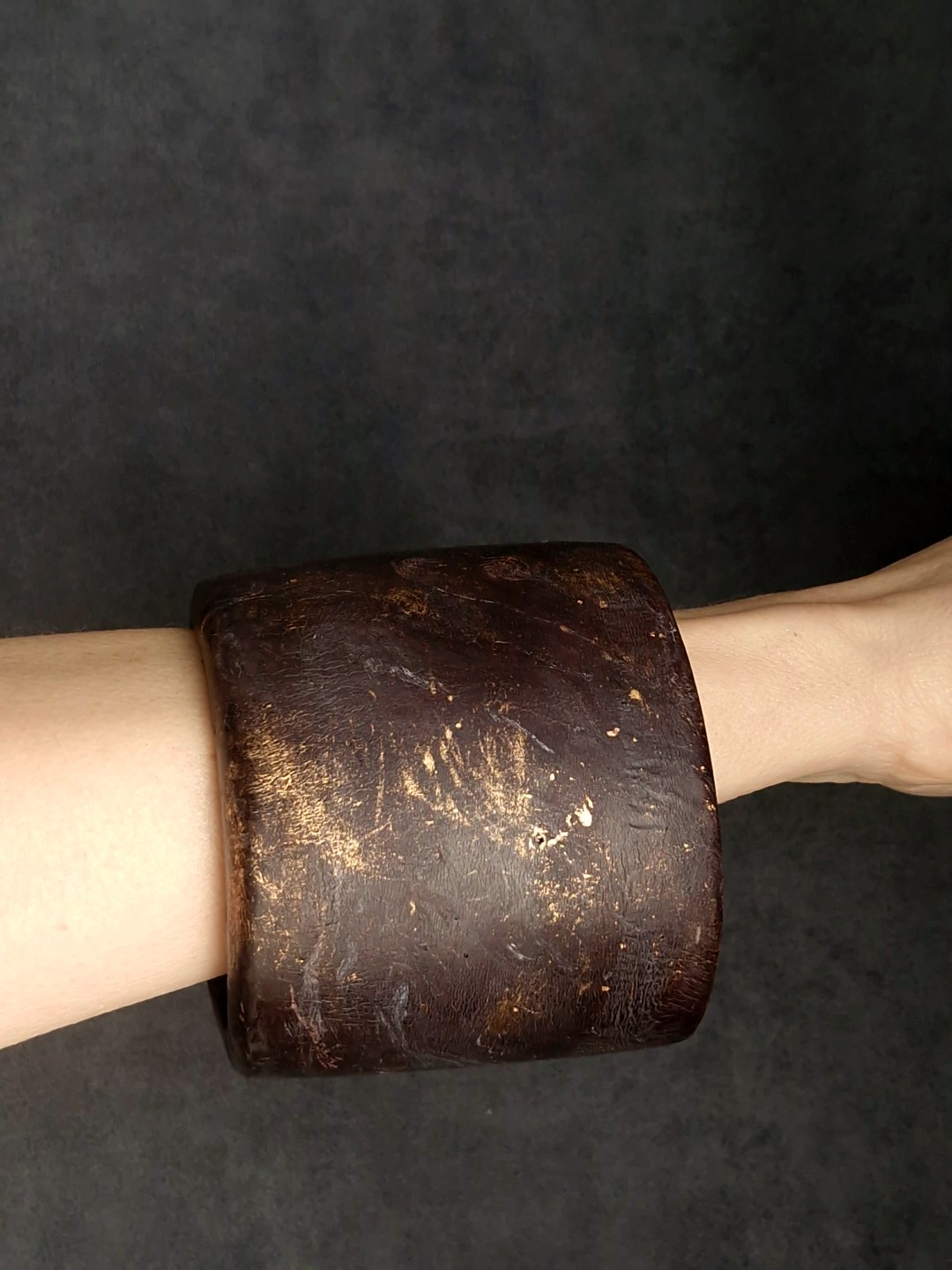 Brown with Gold Sheen Bangle - Size L