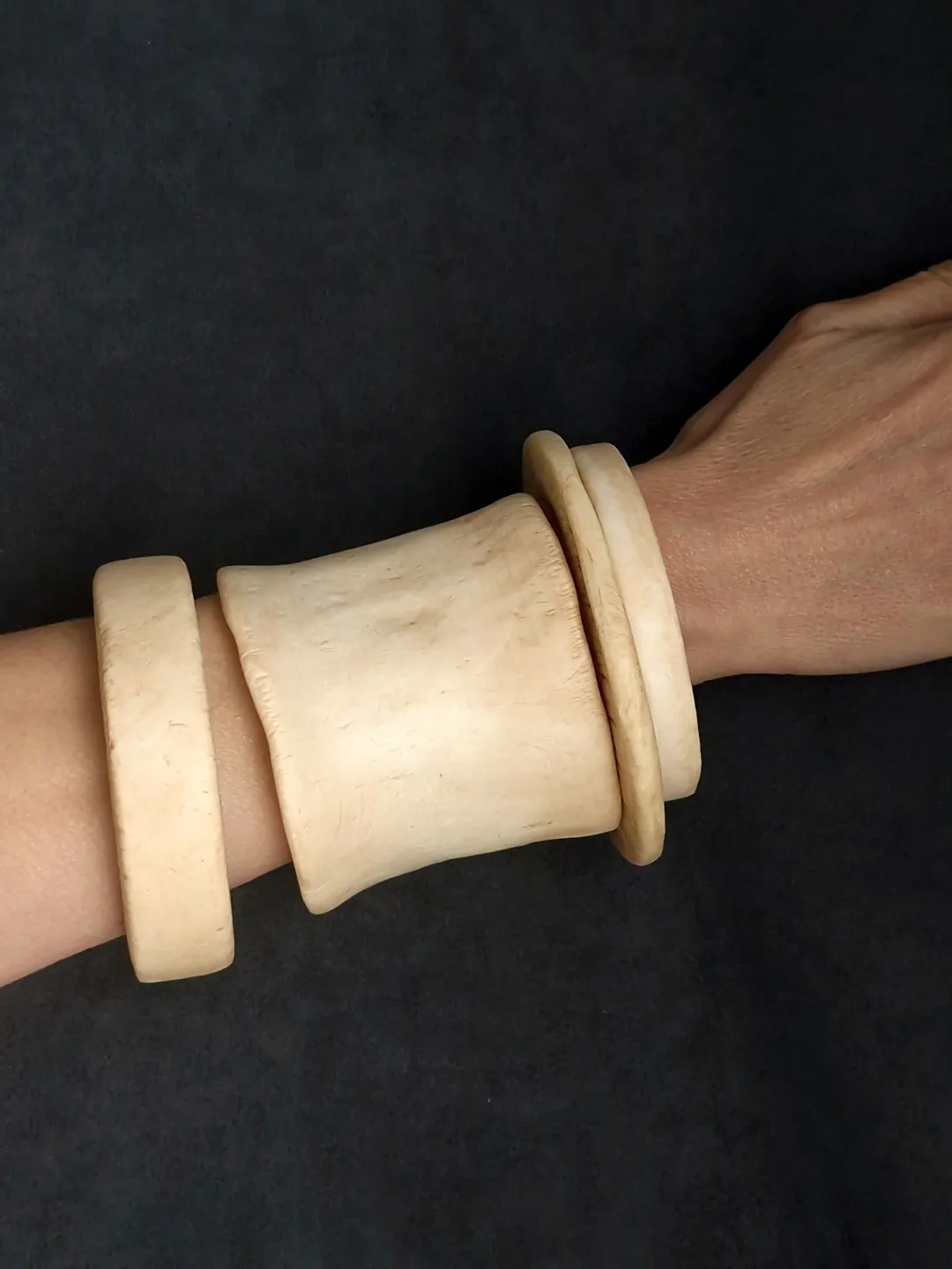 Vegan Ivory Bangle Set (Set of 4) - Size M - L