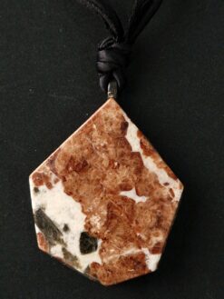 Garnet in Limestone Stone Necklace (Adjustable Length)