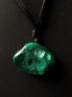 Malachite Stone Necklace (Adjustable Length)