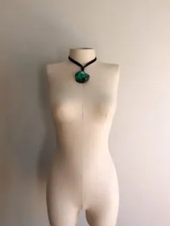Alternative view of Malachite Stone Necklace (Adjustable Length)